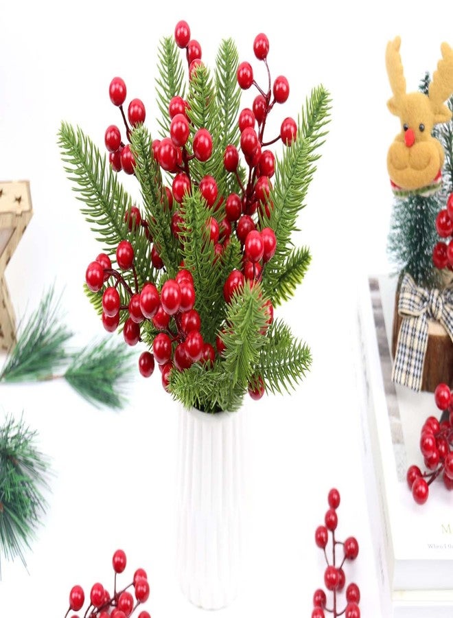 UWIOFF 20 Pcs Red Berry Stems, 8.3" Holly Christmas Berries Stems for Christmas Tree Picks Decorations Crafts Holiday and Home Decor - Image 3